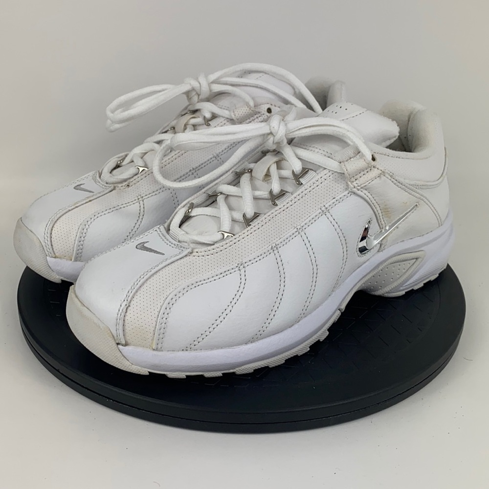 Nike VXT White Leather Athletic Cross Training Shoes 310234-101 Men's Size 8.5
